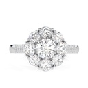 Flower Style Wedding Ring, Vintage Unique Designer Anniversary Ring, Amazing  Round Brilliant Cut Moissanite Engagement Ring