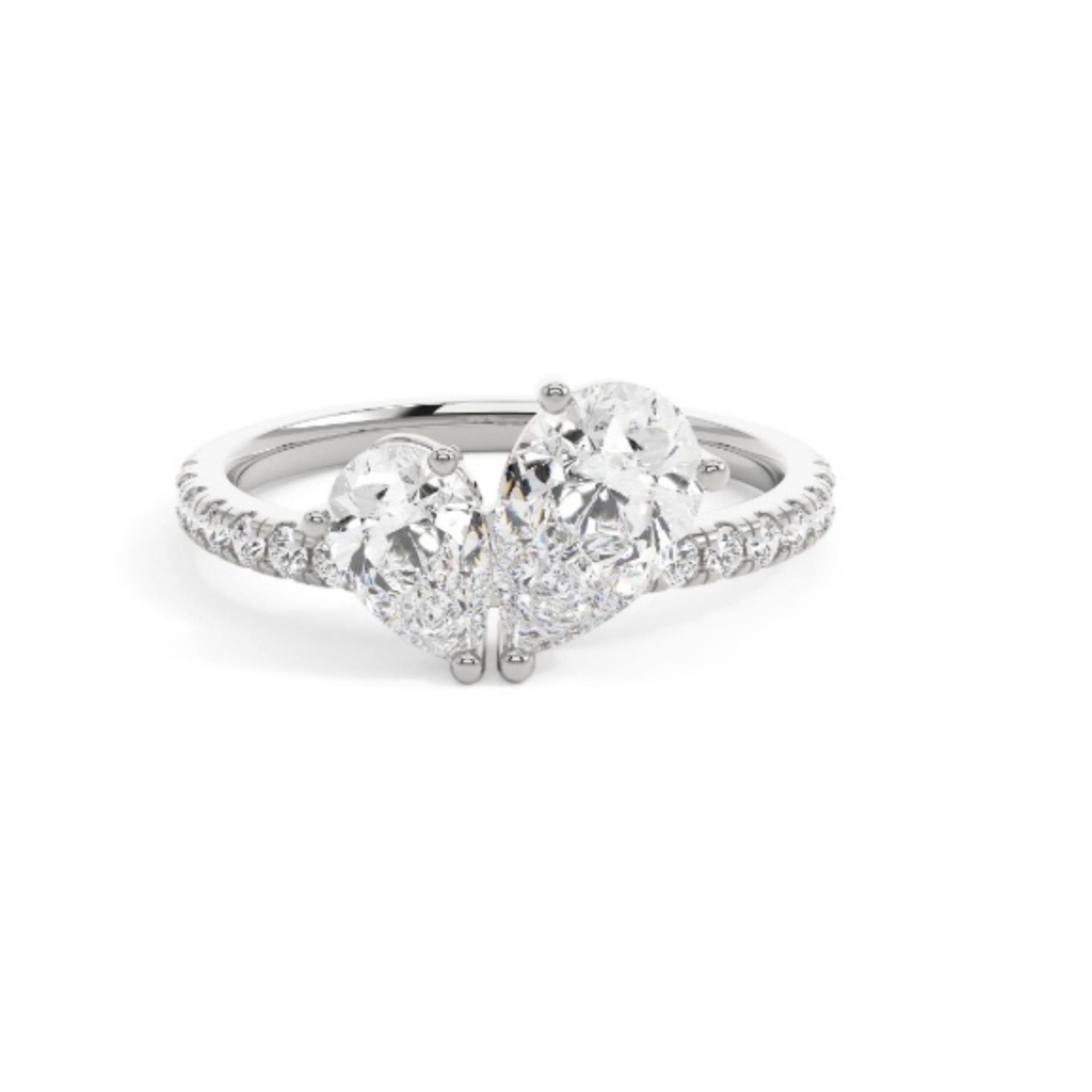 Pear cut 2 Stone Engagement Ring 