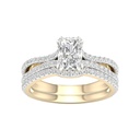 Radiant Cut Bridal Set Engagement Ring, Wedding Ring for Women 