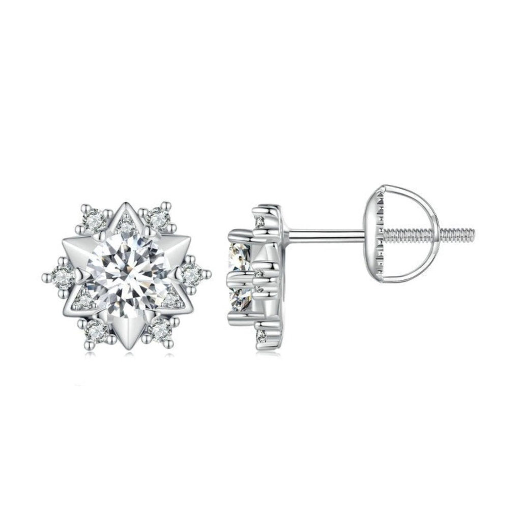Round Cut Diamond Unique Stud Earrings For Women