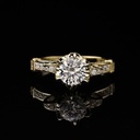 Round Cut Solitaire With Accents Engagement Ring for Women