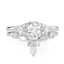 Round Cut Diamond Unique Bridal Set Ring for Women