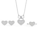 Round Cut Diamond Heart Shape Jewelry Set For Women