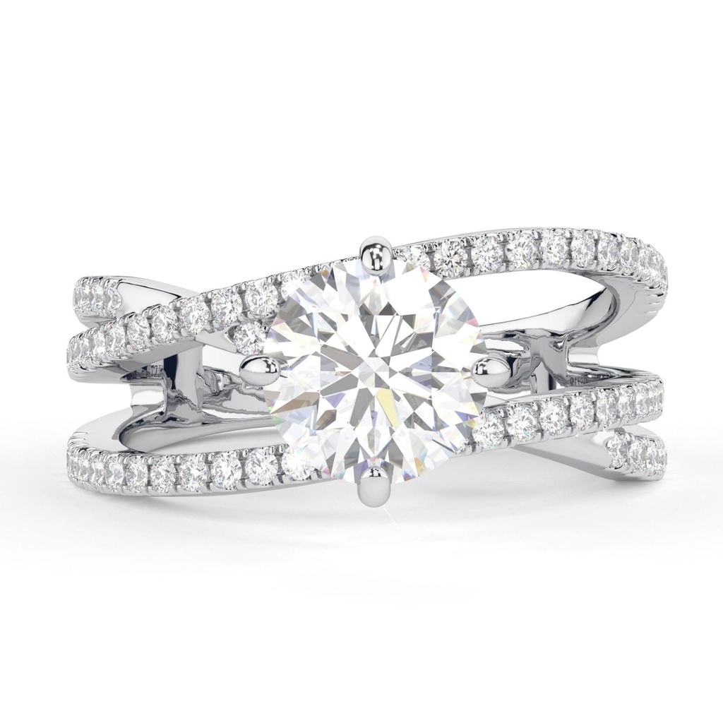  2.00CTRound diamond engagement ring,  diamond ring, Pave setting wedding ring set, Bridal ring set, anniversary ring