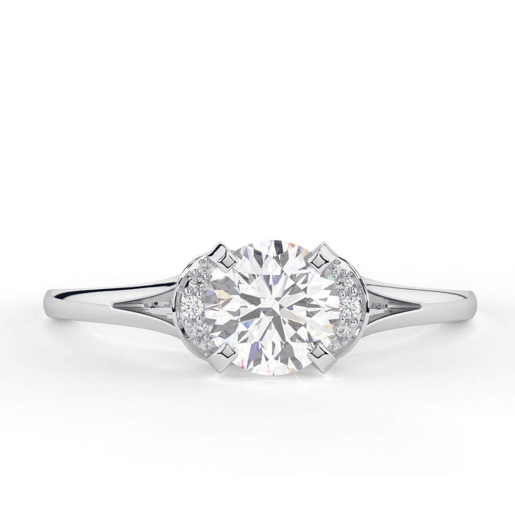 Split Shank Wedding Ring,  Round Cut  Engagement Ring For  Unique 4 Prong Designer Bridal Promise Ring