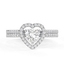 Heart  Engagement Ring Set Promise Ring Sets Sterling Silver Heart Shaped Halo Bridal Set Wedding Ring Sets For Her