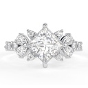 Princess Cut Diamond Cluster Engagement Ring for Women