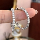 Round Cut Diamond Inside Outside Hoop Earrings For Women