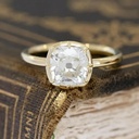 Old Mine Cushion Cut Moissanite Engagement Ring / OMC Moissanite Vintage Solitaire 14K Gold Ring / Handmade Moissanite Gift Ring For Her