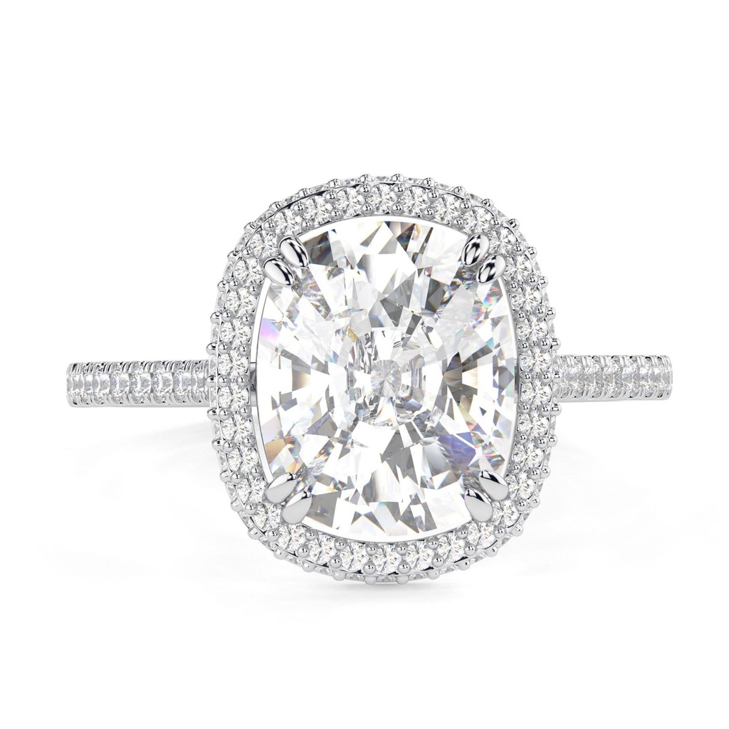 Elongated Cushion  Ring, Halo Wedding &amp; Engagement Rings, Statement Ring For Women