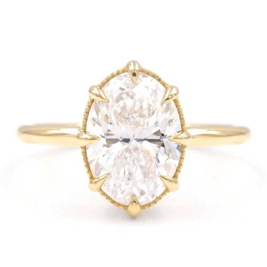 Oval Cut Solitaire Engagement Ring for Women