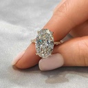 Oval Cut Hidden Halo Engagement Ring for Women