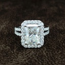 Radiant Cut Split Shank Engagement Ring for Women