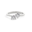 Round Cut 2 Stone Engagement Ring