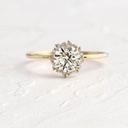 Round Lab Created Diamond Halo Engagement Ring, Certified Lab Grown Diamond Ring for Her,Solid Gold Propose Ring,Diamond Wedding Ring