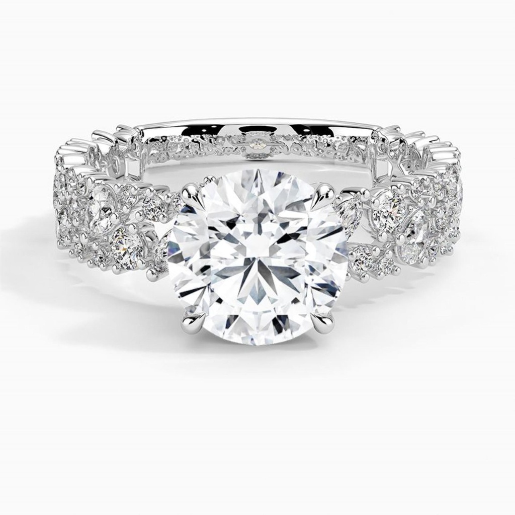  Round Cut Fancy Engagement Ring, Wedding Ring for Women, White Gold Ring, Gift Ring