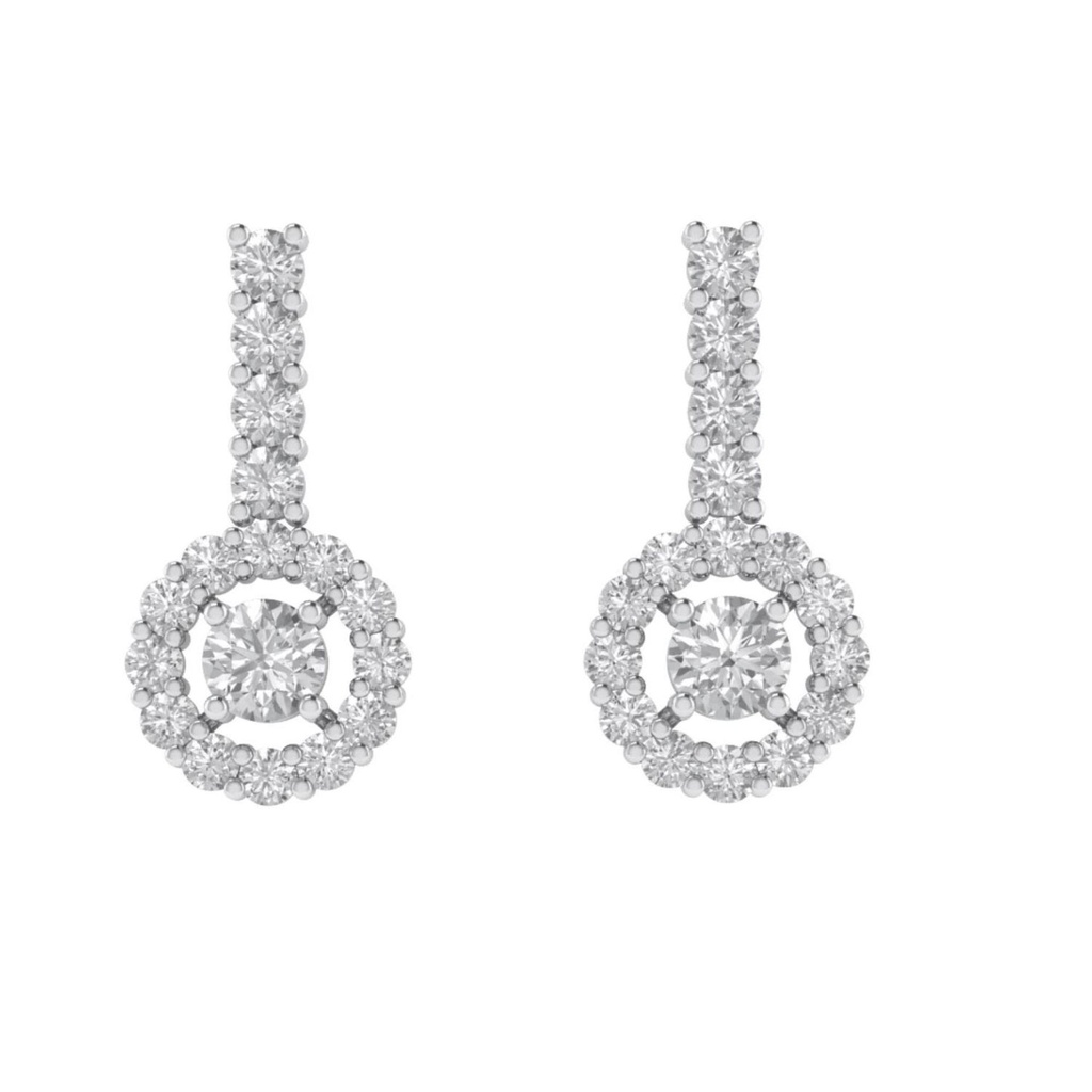 Round Cut Diamond Drop Dangle Earrings For Women