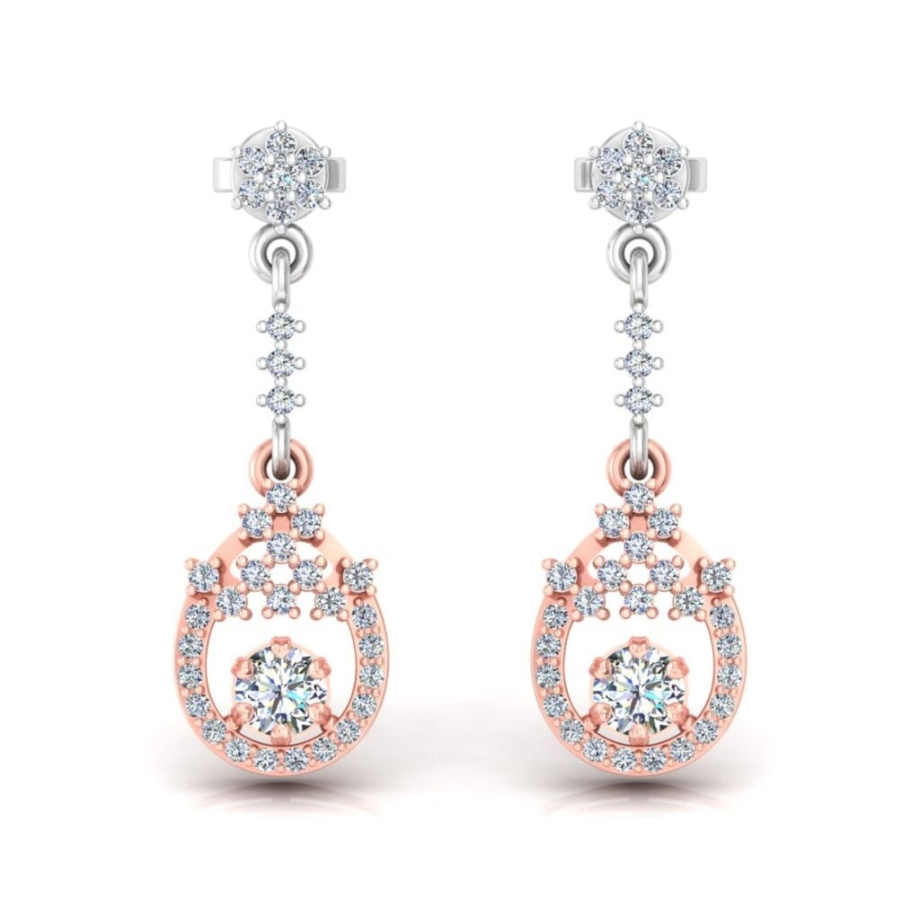 Round Cut Diamond Drop Dangle Earrings For Women