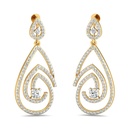 Round Cut Diamond Drop Dangle big Earrings For Women