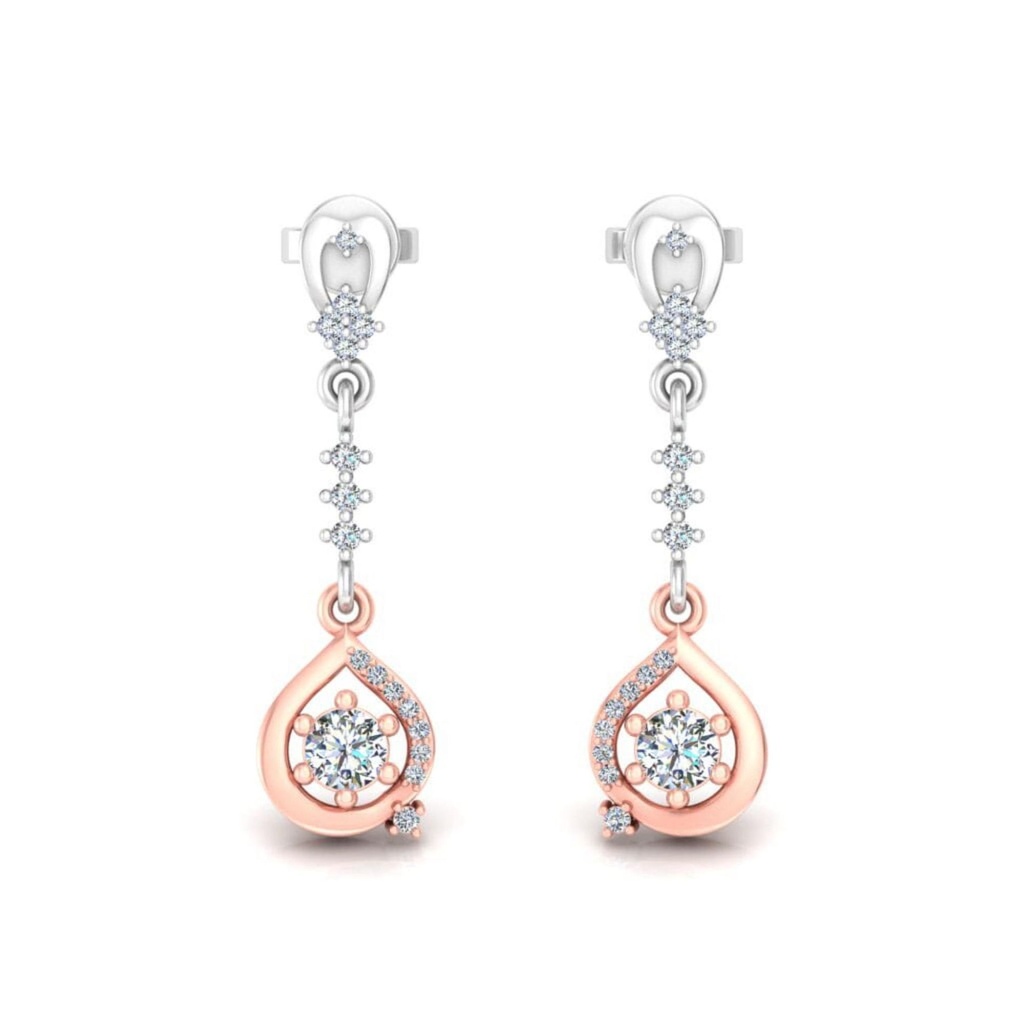 Round Cut Diamond Drop Dangle Earrings For Women