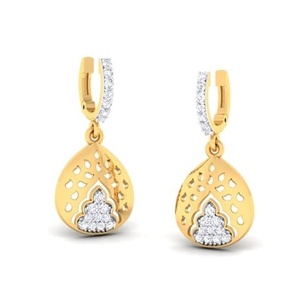 Round Cut Diamond unique Drop Dangle Hoop Earrings For Women