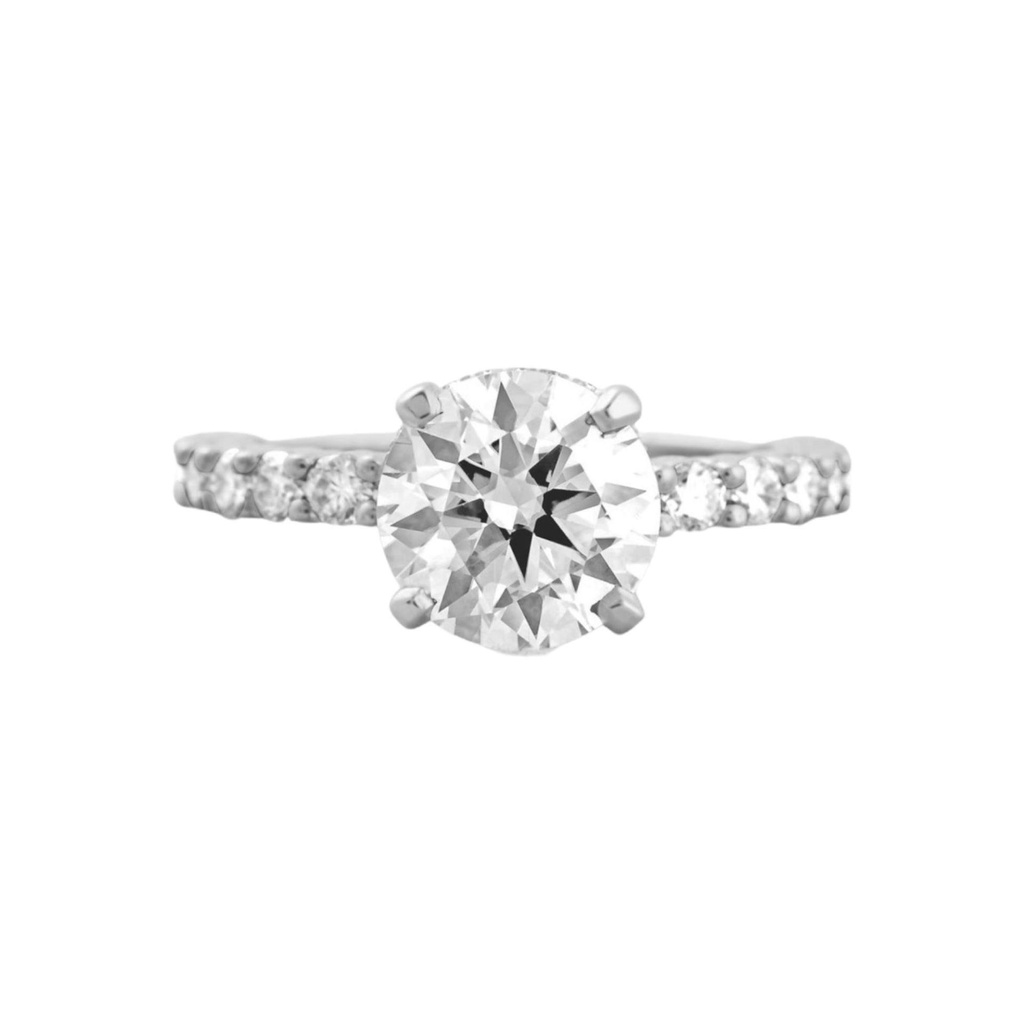 Hidden Halo Yellow Round Cut In 925 Sterling Silver Ring For Engagement