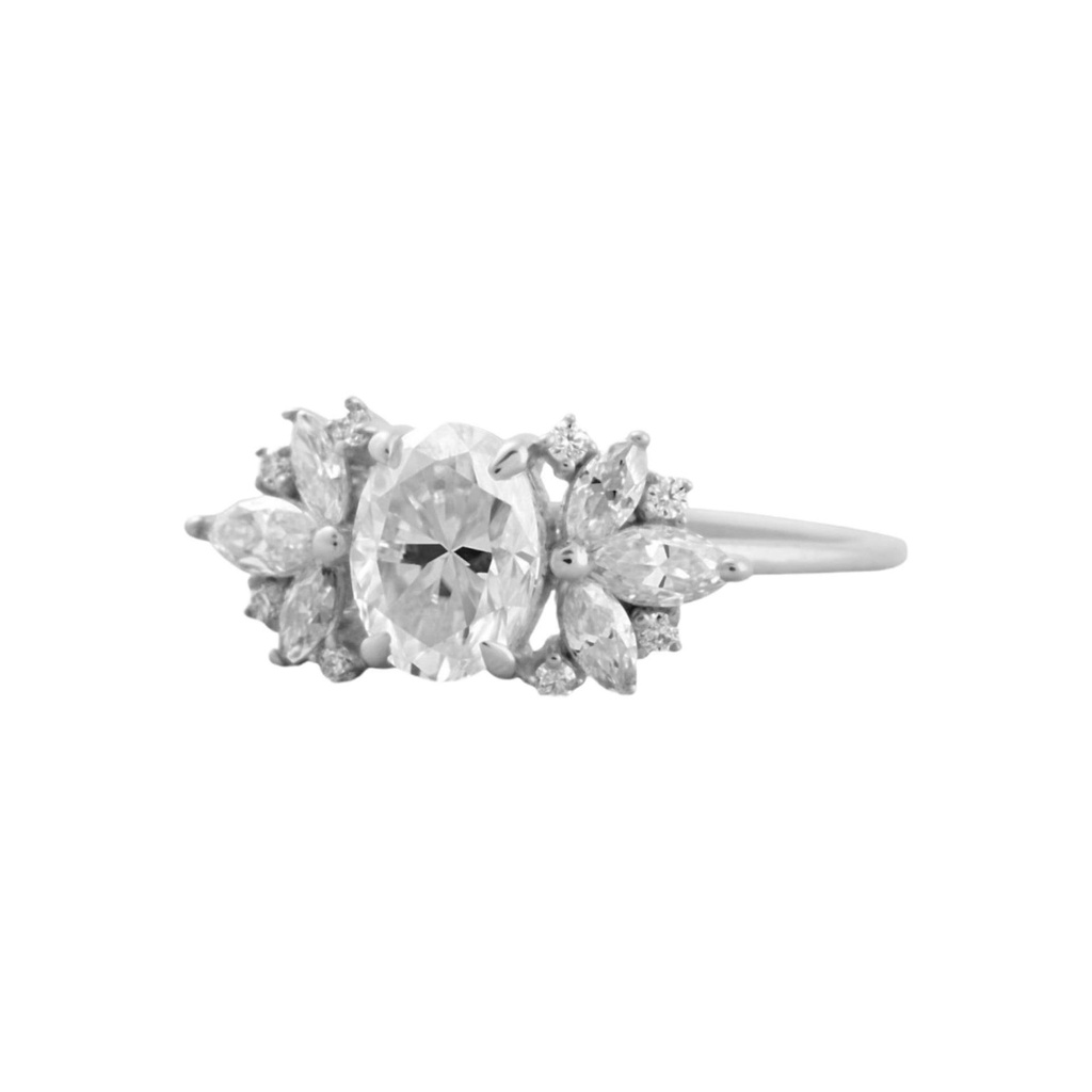 Art Deco Cut Yellow  In 925 Sterling Silver Ring For Women's Engagement
