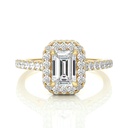 Emerald Cut Diamond Hidden Halo With Accents Anniversary Ring for Women