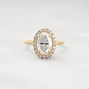 Oval Cut Diamond Hidden Halo Engagement Ring for Women