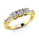 Round Cut Seven Stone Ring in 925 Sterling Silver Ring  For Engagement