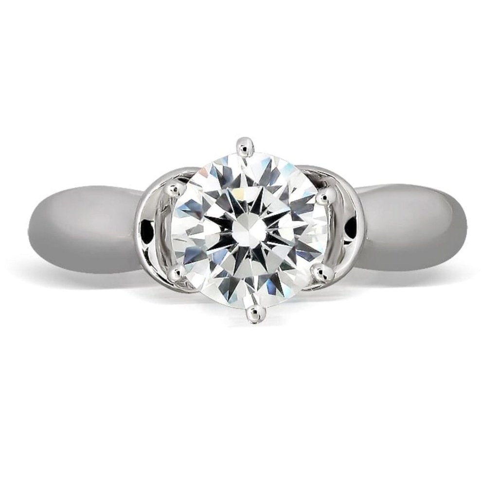 Round Cut  Solitaire  Ring in 925 Sterling Silver Ring  For Engagement