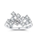 Round Cut Diamond Cluster Style Birthday Gift Ring for Women