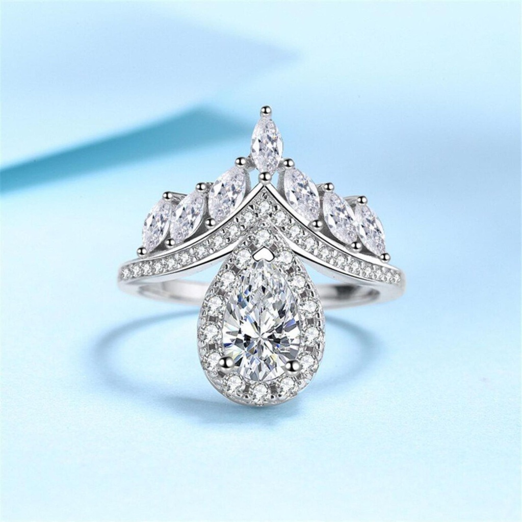 Pear Cut Diamond Halo Unique Style Anniversary Ring for Women