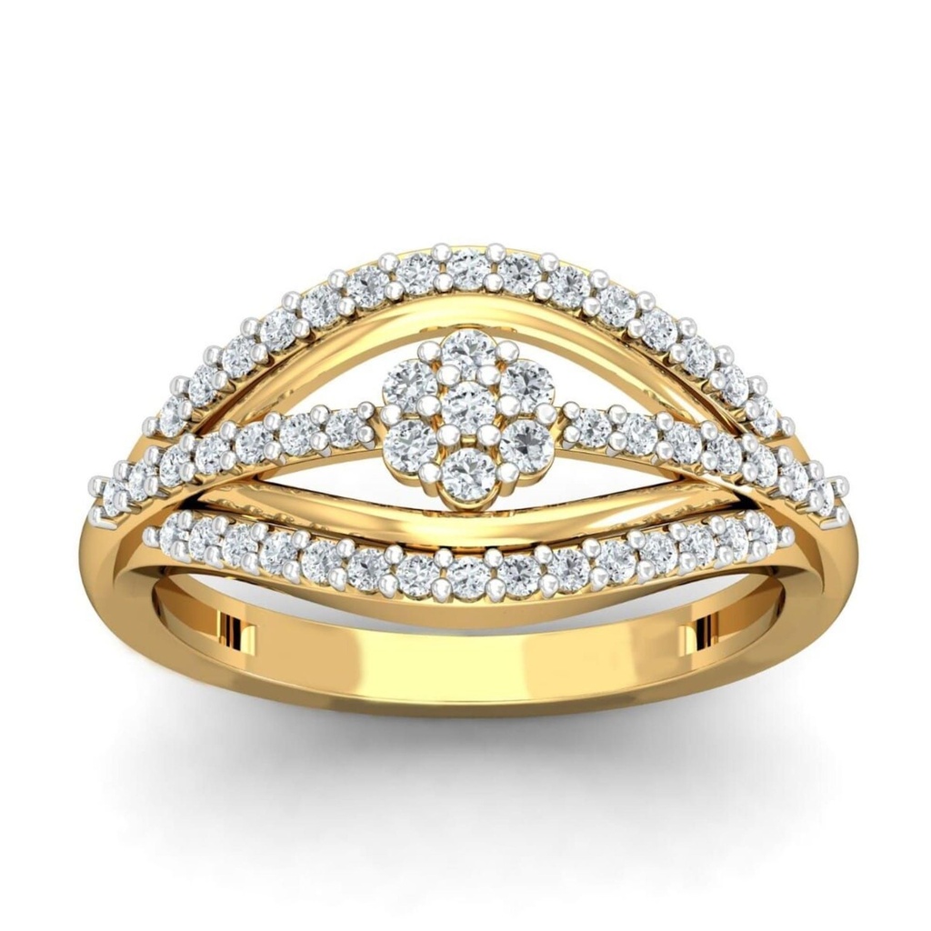 Round Cut Diamond Unique Style Anniversary Ring for Women