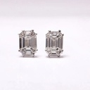  Emerald  Diamond Earrings, Fancy Diamond Earring, Gift for Her, Bridal Earrings, Anniversary Gift, Unique Stud