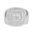 Round And Baguette Cut Diamond Hip Hop Ring for Men