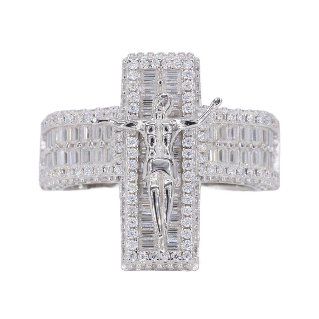 Round And Baguette Cut Diamond Big Hip Hop Ring for Men