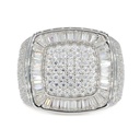 Baguette Cut Hip Hop White Gold Lab Grown Diamond Ring