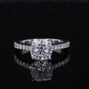 Cushion Cut Diamond Solitaire With Accents Engagement Ring for Women