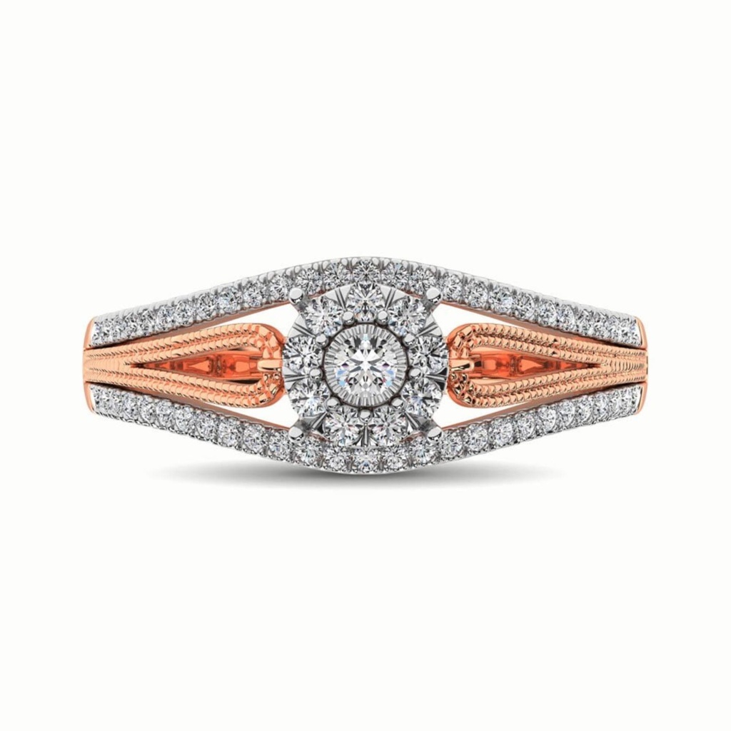 Authentic Halo Design Diamond Halo Engagement Wedding Ring 10K White Gold