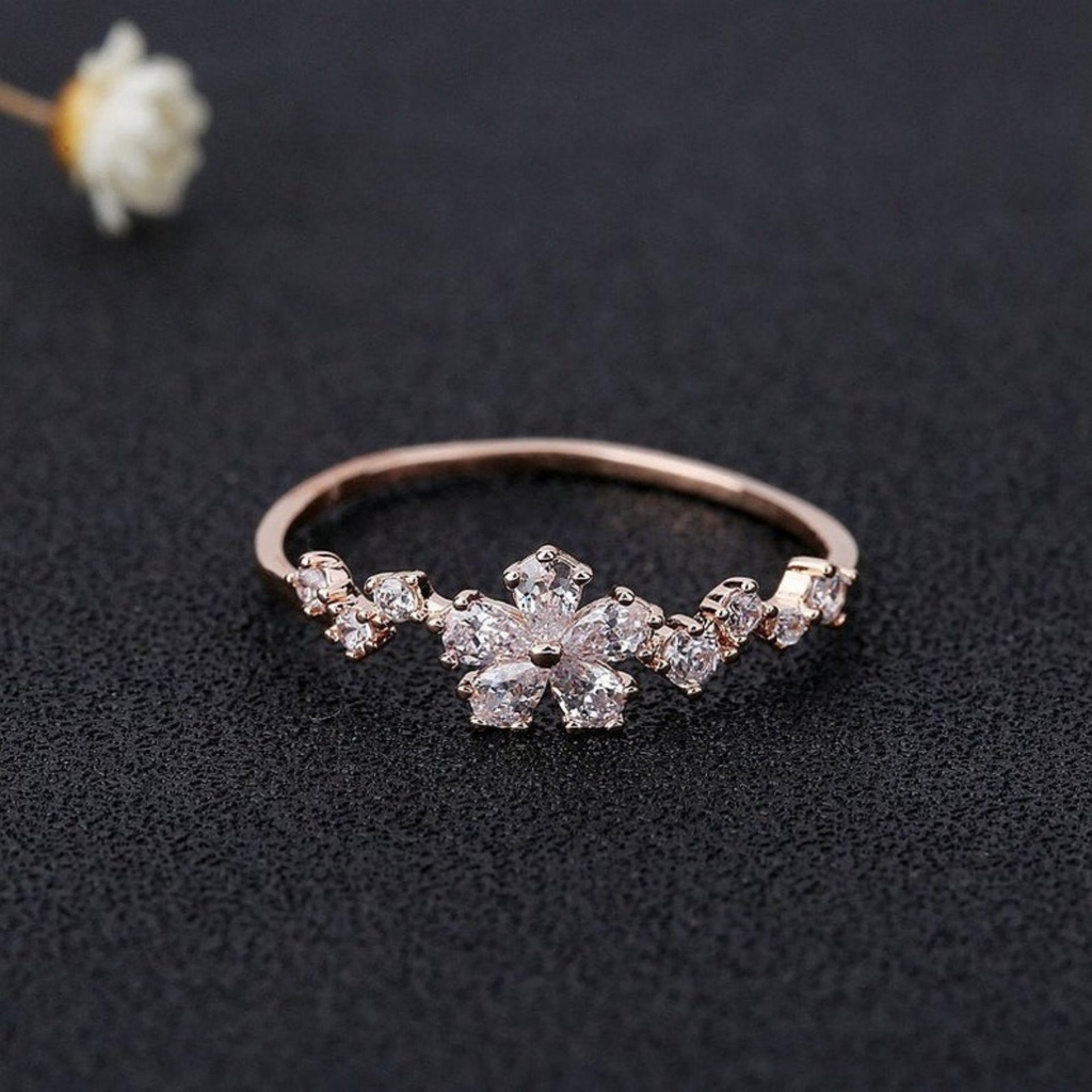 Pear Cut Diamond Cluster Style Birthday Gift Ring for Women