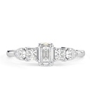 Emerald Cut Diamond 5 Stone Engagement Ring For Women