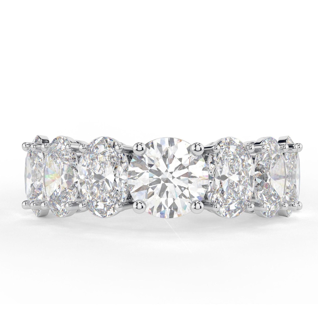  Round Cut Diamond 7 Stone Eternity Wedding Band For Women