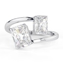 Radiant Cut Two Stone Lab Grown Diamond Wedding Ring IGI CERTIFIED