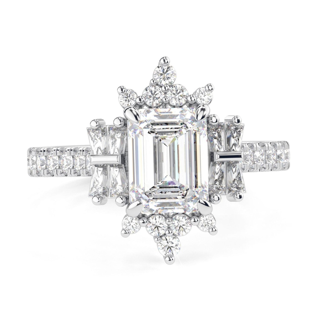 Emerald Cut  Engagement Ring, Art Deco Ring, Antique Vintage Ring For Women, 14K Rose Gold Wedding Ring, Anniversary Gift For Her