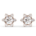 Round Cut Diamond Floral Stud Earrings for Women