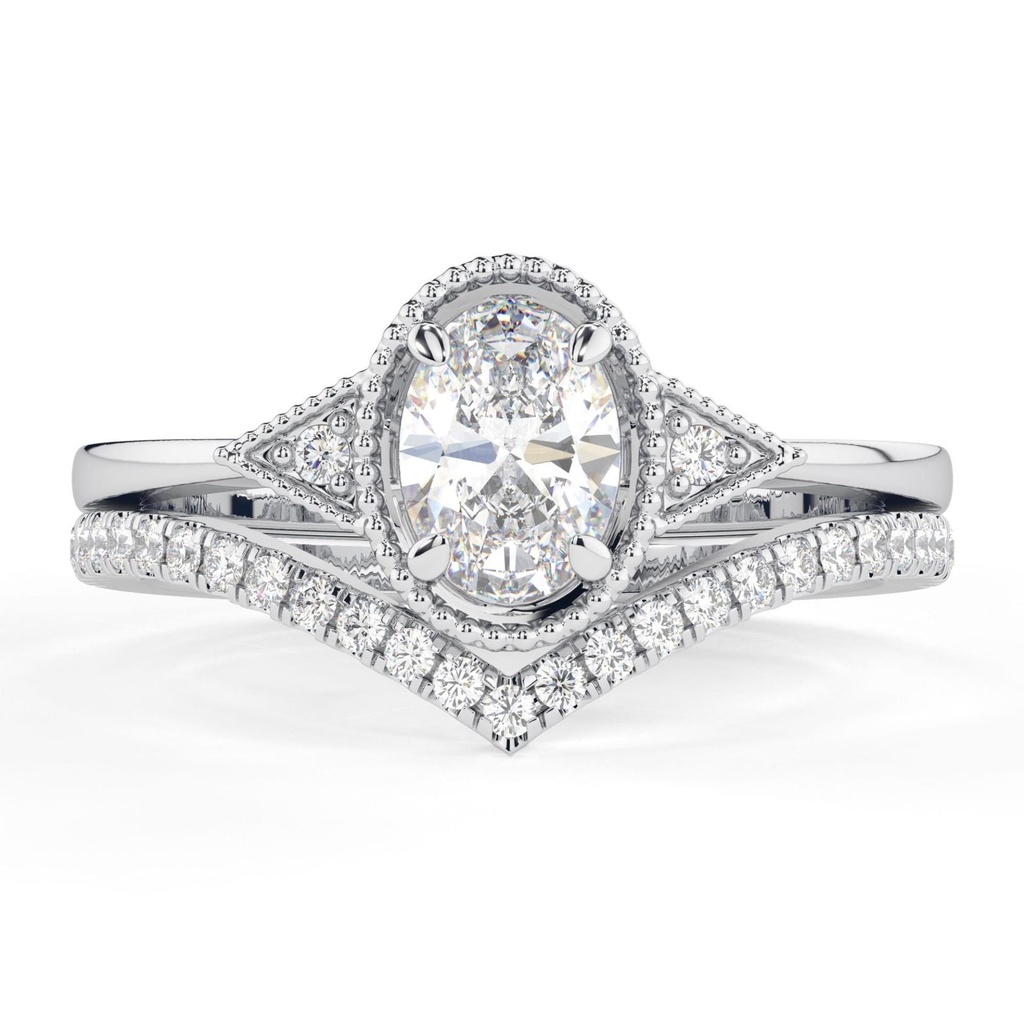 Oval Cut  Engagement Ring Set Wedding Ring Set Diamond Bridal Ring Set Anniversary Ring Promise Ring Gift for Her Ring for Women