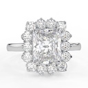 Halo Radiant Cut Engagement Ring, Yellow Gold Radiant  Engagement Ring, Radiant Ring, Anniversary Ring Forever One Radiant 