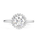 Round Cut Diamond Halo Engagement Ring for Women