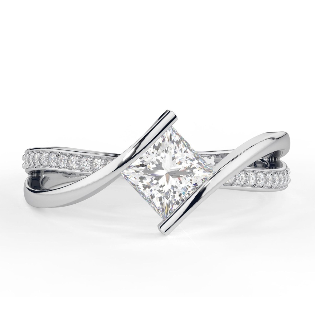Princess Cut Diamond Twisted Anniversary Ring for Women